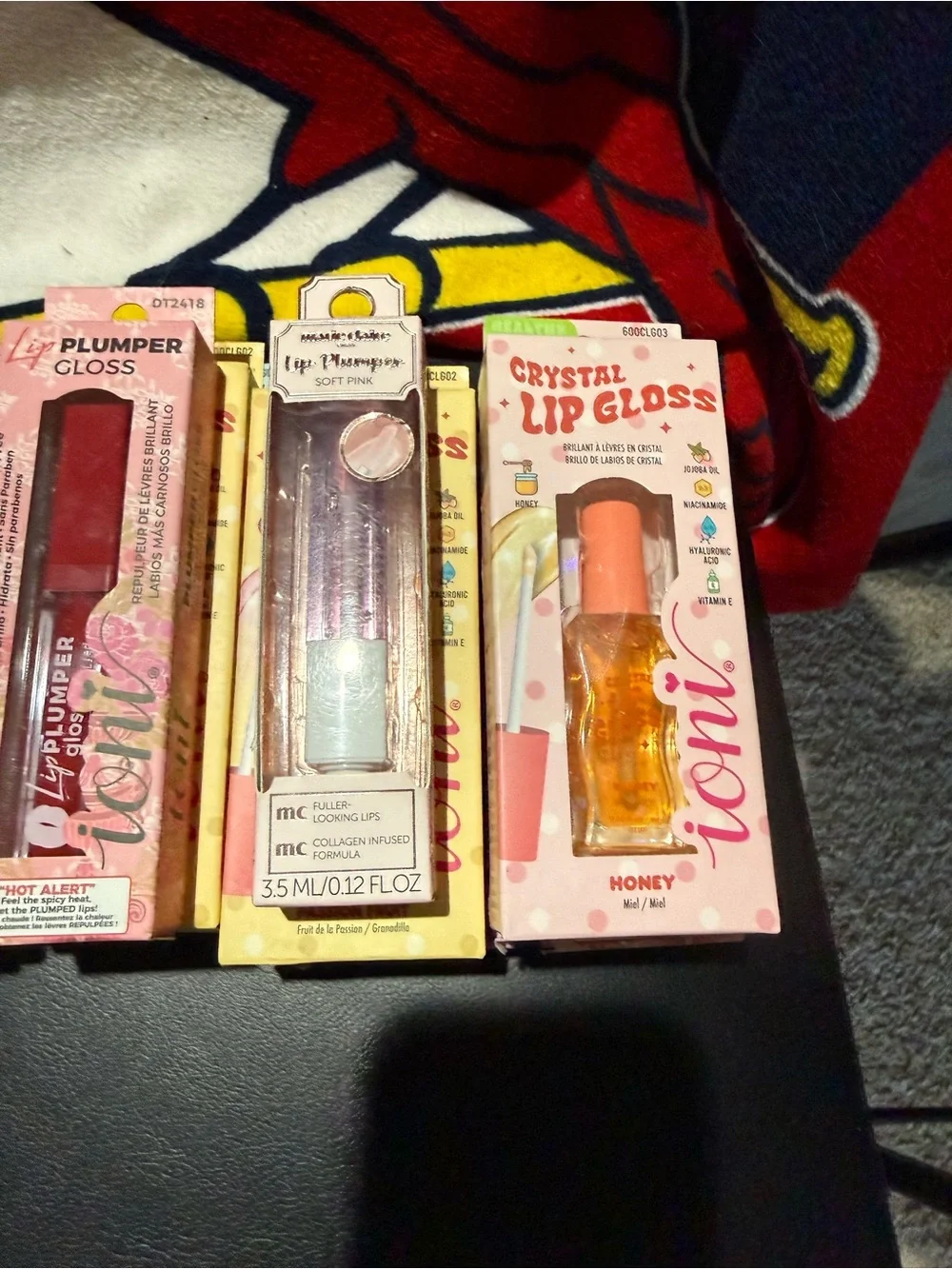 Lip Gloss-Set of 3- Assorted Pink & Clear Shades